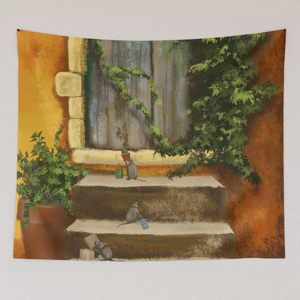 Item preview, Bright Funny Illustration Old House Mice Move in designed and sold by JakoRila.
