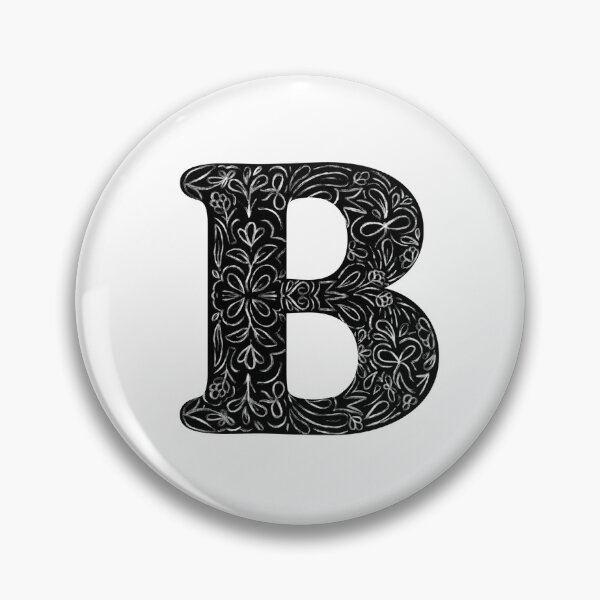 Item preview, Black Floral B Initial / Monogram designed and sold by MessyBestie.