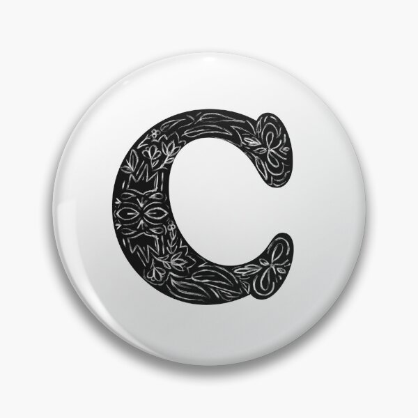 Item preview, Black Floral C Initial / Monogram designed and sold by MessyBestie.