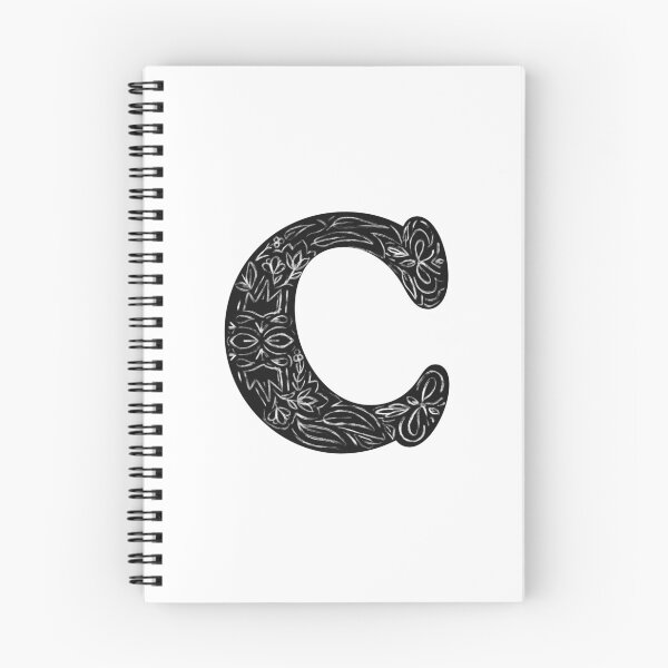 Item preview, Black Floral C Initial / Monogram designed and sold by MessyBestie.