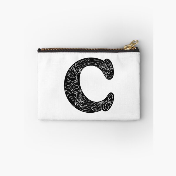 Item preview, Black Floral C Initial / Monogram designed and sold by MessyBestie.