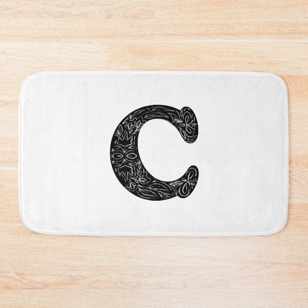 Item preview, Black Floral C Initial / Monogram designed and sold by MessyBestie.