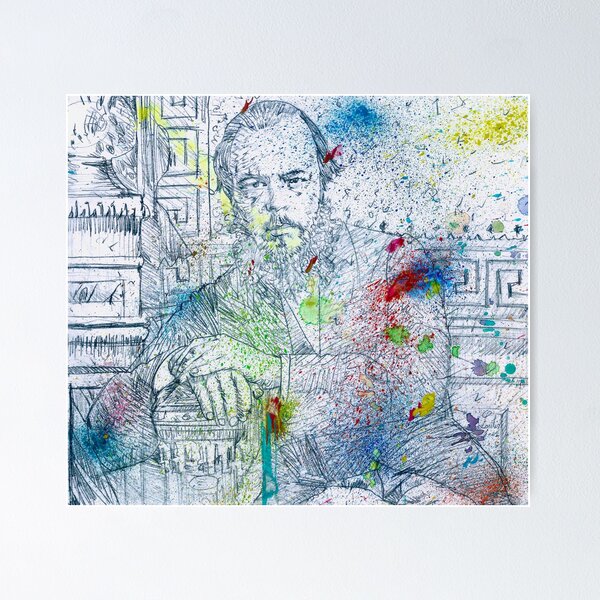 Item preview, FYODOR DOSTOEVSKY - watercolor and pencil portrait .1 designed and sold by lautir.