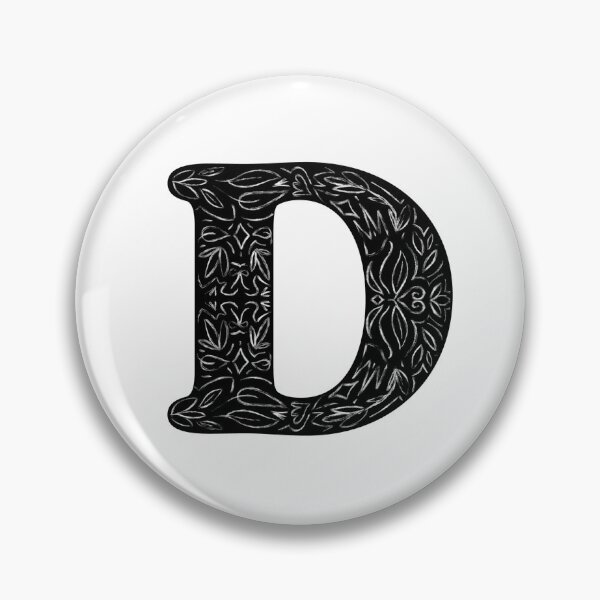 Item preview, Black Floral D Initial / Monogram designed and sold by MessyBestie.