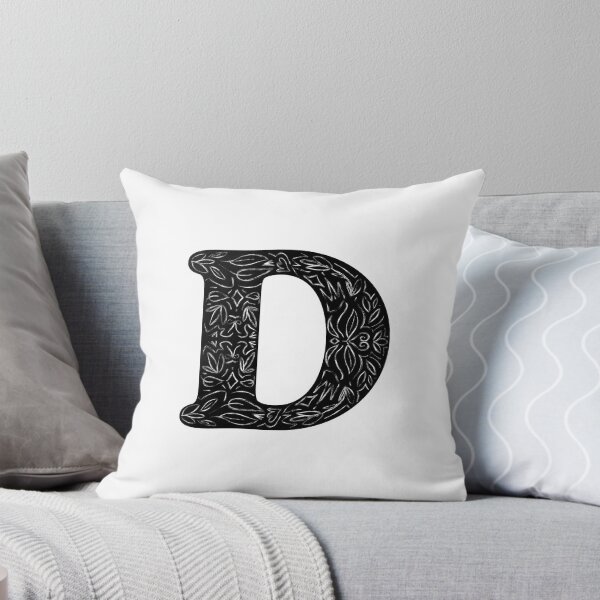 Item preview, Black Floral D Initial / Monogram designed and sold by MessyBestie.