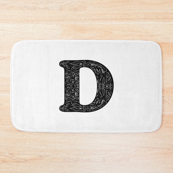 Item preview, Black Floral D Initial / Monogram designed and sold by MessyBestie.