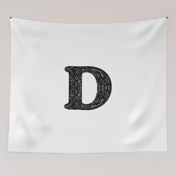 Item preview, Black Floral D Initial / Monogram designed and sold by MessyBestie.