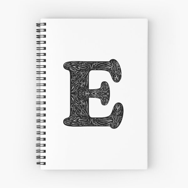 Item preview, Black Floral E Initial / Monogram designed and sold by MessyBestie.