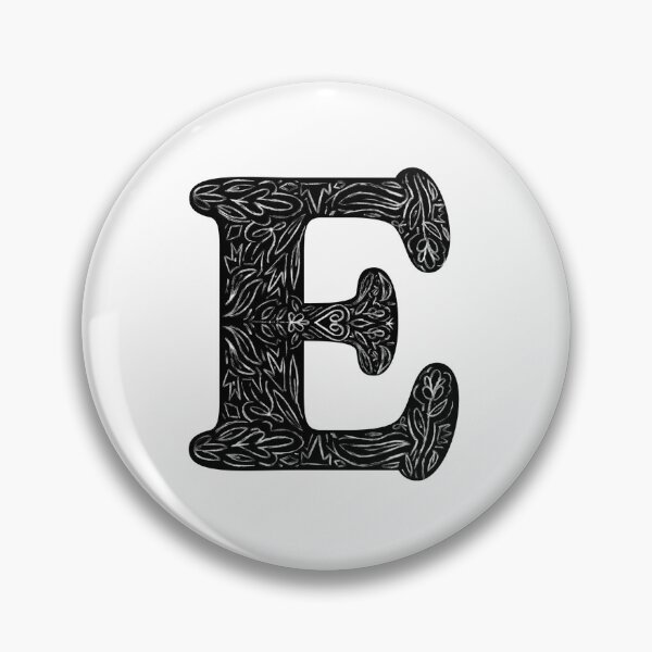 Item preview, Black Floral E Initial / Monogram designed and sold by MessyBestie.