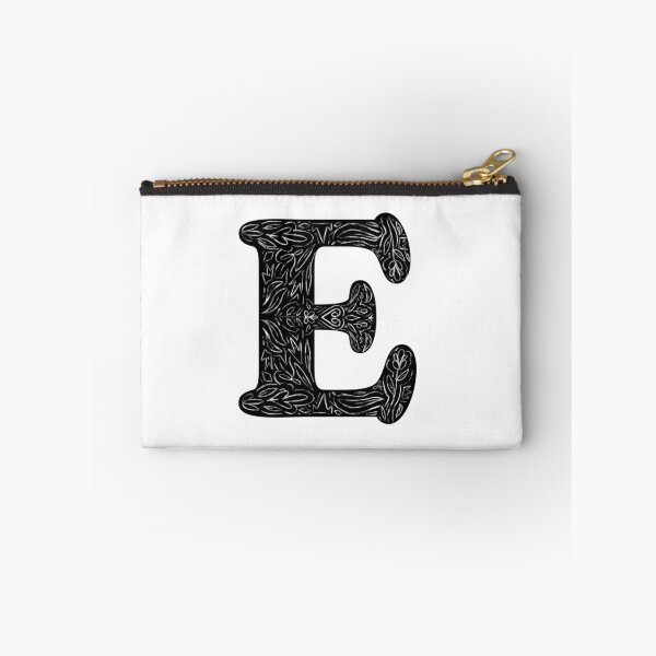 Item preview, Black Floral E Initial / Monogram designed and sold by MessyBestie.