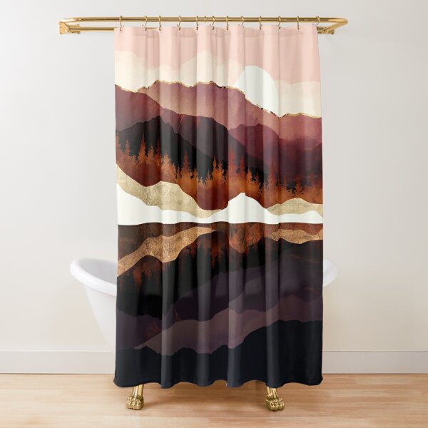 mDesign Linear Print Earthtone/Peach Fabric Shower Curtain 72" x 72" 