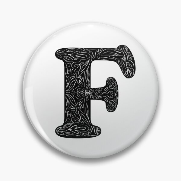 Item preview, Black Floral F Initial / Monogram designed and sold by MessyBestie.