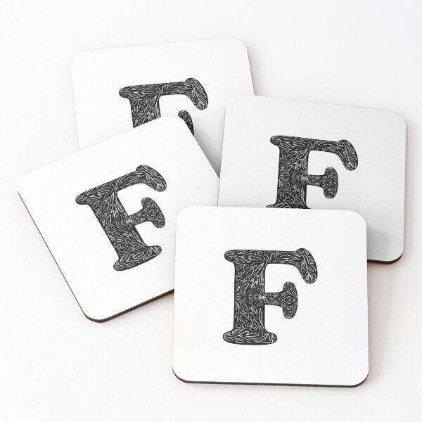 Item preview, Black Floral F Initial / Monogram designed and sold by MessyBestie.