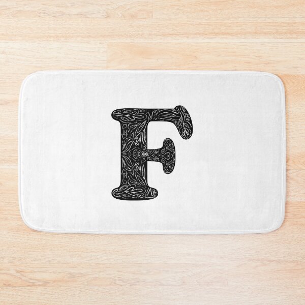 Item preview, Black Floral F Initial / Monogram designed and sold by MessyBestie.