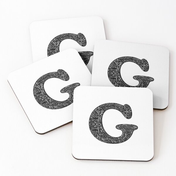 Item preview, Black Floral G Initial / Monogram designed and sold by MessyBestie.