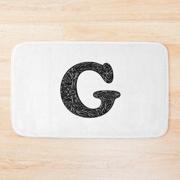 Item preview, Black Floral G Initial / Monogram designed and sold by MessyBestie.