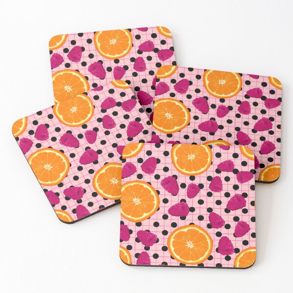 Item preview, Fierce Fruit - Kitchen Decor - Oranges and Raspberries - Citrus Lovers - Pink and orange designed and sold by davidhydefierce.