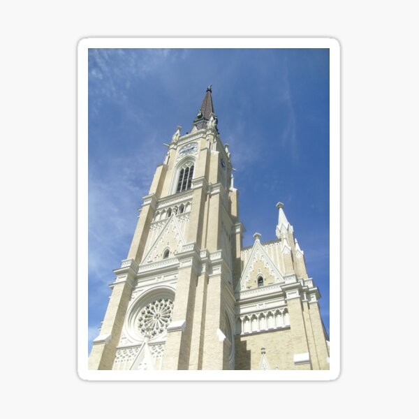View of the bell tower of the cathedral in Novi Sad Sticker