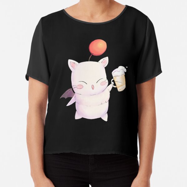 Moogle kupo tshirt para meninas final fantasia xiv jogo topos moda feminina  t camisa de algodão