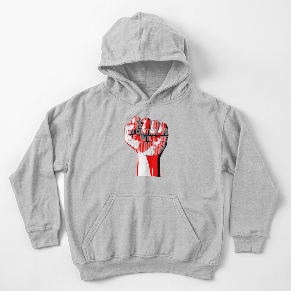 muse uprising fist Kids Pullover Hoodie