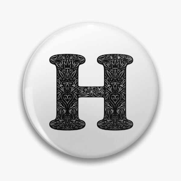 Item preview, Black Floral H Initial / Monogram designed and sold by MessyBestie.