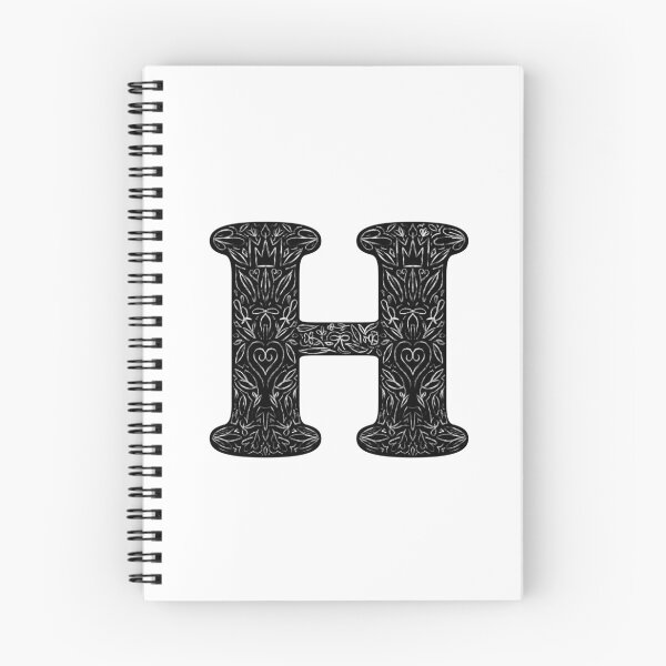 Item preview, Black Floral H Initial / Monogram designed and sold by MessyBestie.