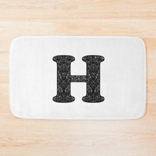 Item preview, Black Floral H Initial / Monogram designed and sold by MessyBestie.