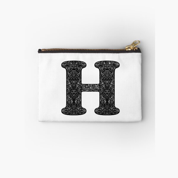 Item preview, Black Floral H Initial / Monogram designed and sold by MessyBestie.