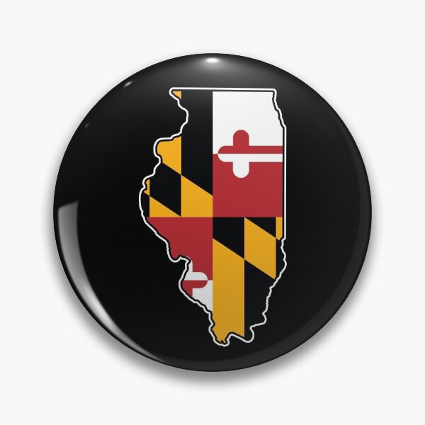 Item preview, Maryland Flag Illinois Map designed and sold by MarylandStyle.