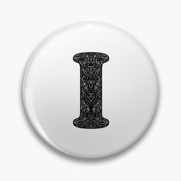 Item preview, Black Floral I Initial / Monogram designed and sold by MessyBestie.