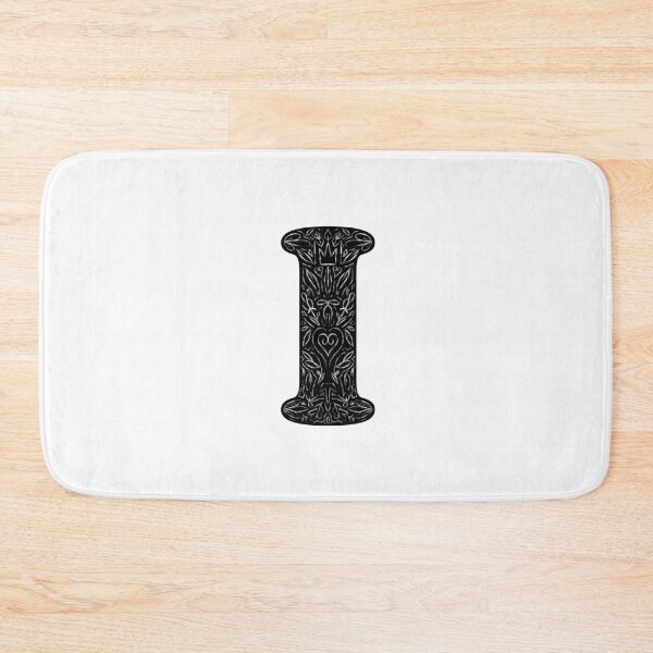 Item preview, Black Floral I Initial / Monogram designed and sold by MessyBestie.