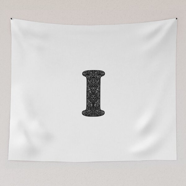 Item preview, Black Floral I Initial / Monogram designed and sold by MessyBestie.