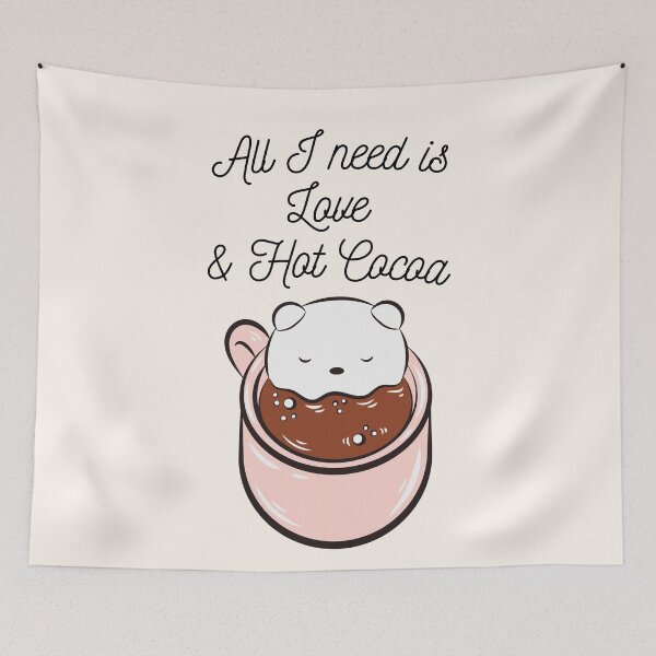 Item preview, All I need is Love and Hot Cocoa White Orange Pink designed and sold by Africanism.