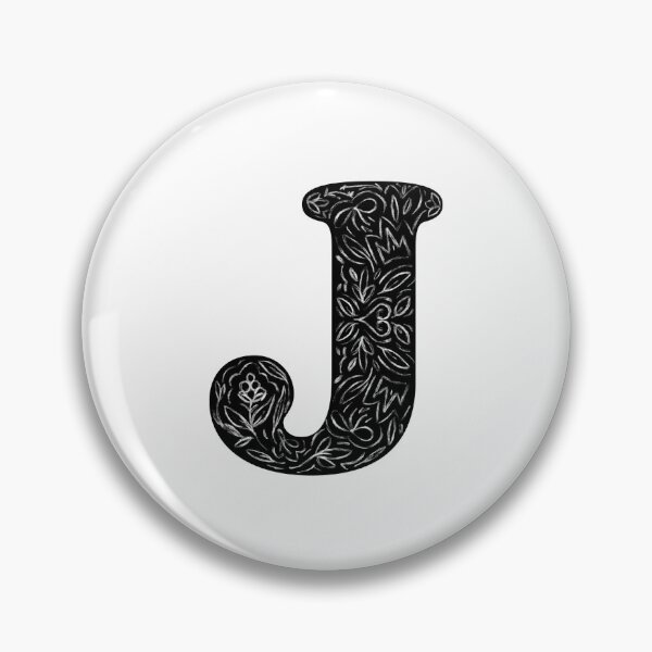 Item preview, Black Floral J Initial / Monogram designed and sold by MessyBestie.