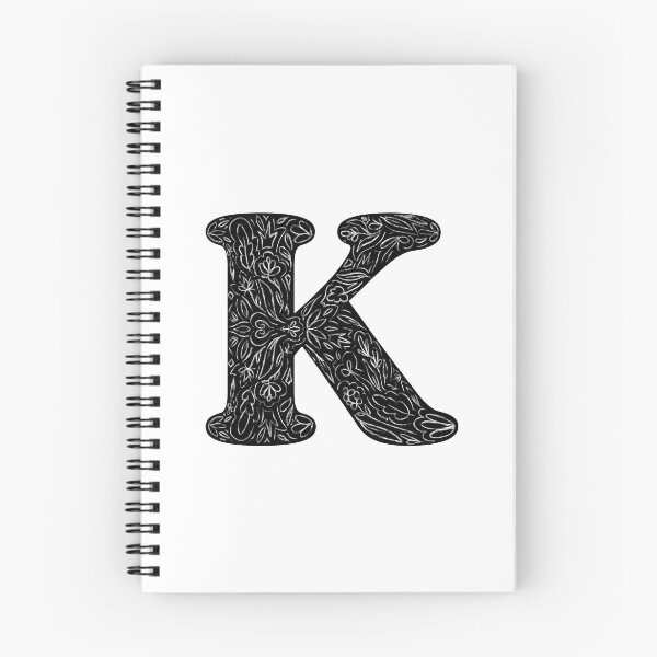 Item preview, Black Floral K Initial / Monogram designed and sold by MessyBestie.