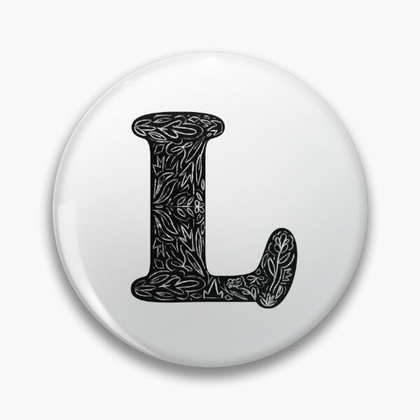 Item preview, Black Floral L Initial / Monogram designed and sold by MessyBestie.