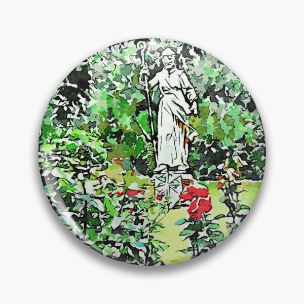 Item preview, Istituto Emiliani: red roses plants and saint monument in the garden designed and sold by Giuseppe Cocco.