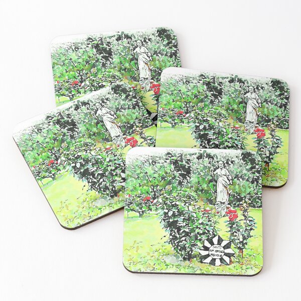 Item preview, Istituto Emiliani: red roses plants and saint monument in the garden designed and sold by Giuseppe Cocco.