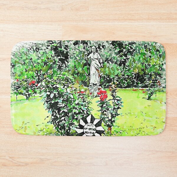 Item preview, Istituto Emiliani: red roses plants and saint monument in the garden designed and sold by Giuseppe Cocco.