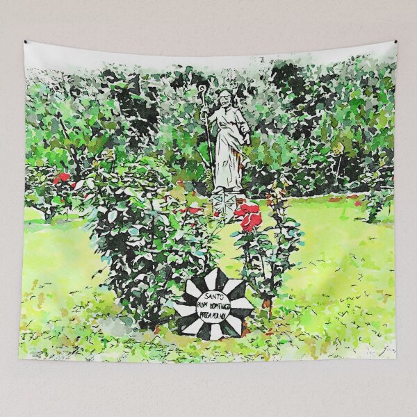Item preview, Istituto Emiliani: red roses plants and saint monument in the garden designed and sold by Giuseppe Cocco.