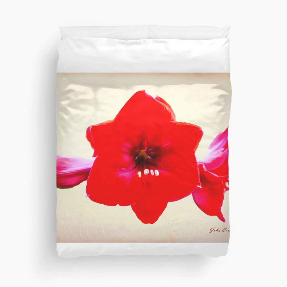 Red Amaryllis After Georgia O'Keeffe Duvet Cover