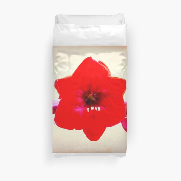 Red Amaryllis After Georgia O'Keeffe Duvet Cover
