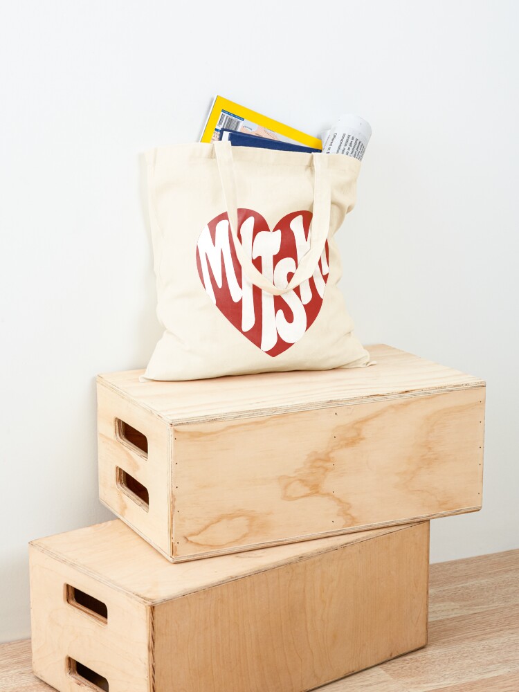Alternate view of Mitski Heart Logo Sticker Tote Bag