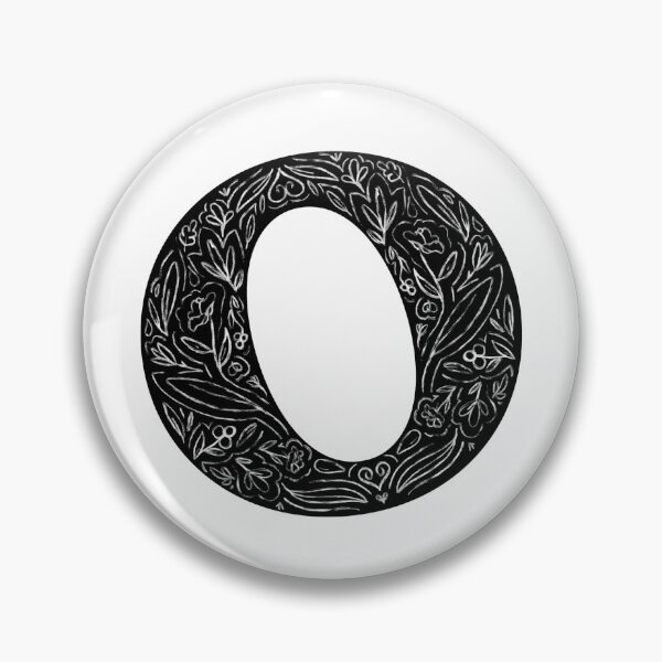 Item preview, Black Floral O Initial / Monogram designed and sold by MessyBestie.