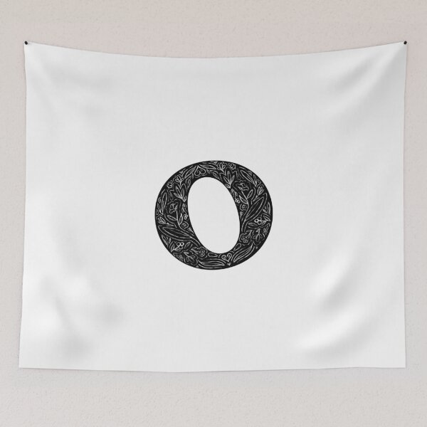 Item preview, Black Floral O Initial / Monogram designed and sold by MessyBestie.