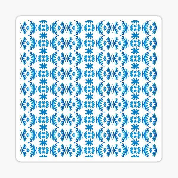 Flowery blue & white pattern7 Sticker