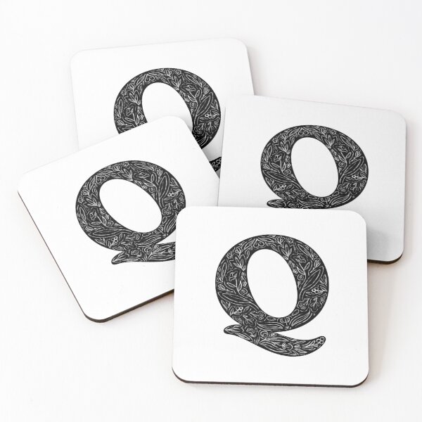 Item preview, Black Floral Q Initial / Monogram designed and sold by MessyBestie.