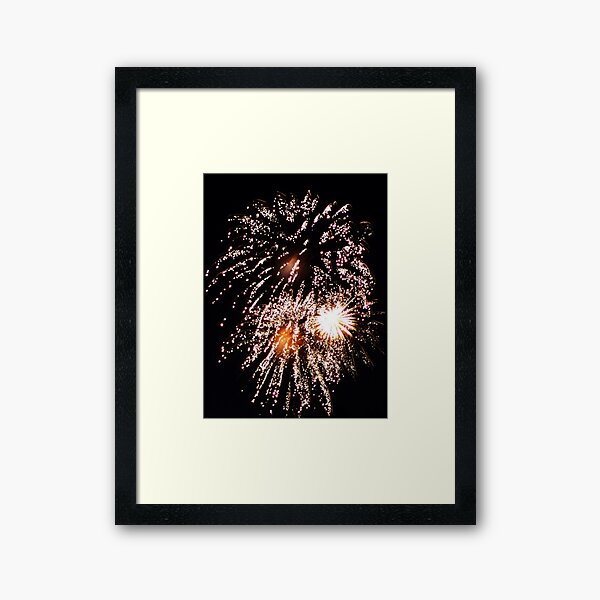 Fireworks - Multiple explosions Framed Art Print