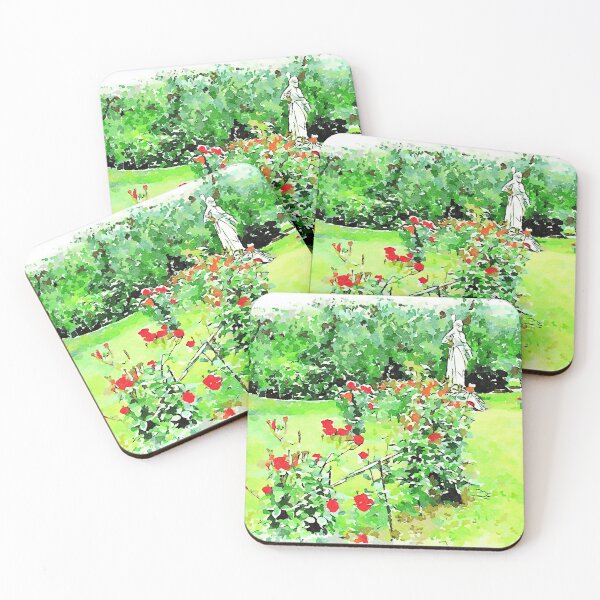 Item preview, Istituto Emiliani: red roses plants and saint monument in the garden designed and sold by Giuseppe Cocco.