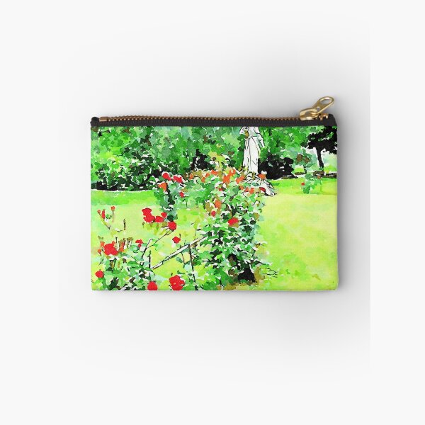 Item preview, Istituto Emiliani: red roses plants and saint monument in the garden designed and sold by Giuseppe Cocco.